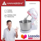 Hanabishi 7-Speed Hand Mixer HHMB-120SS with Bowl