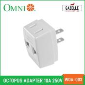 Octopus Triple Tap Flat Pin Plug Outlet Adapter - WOA-003