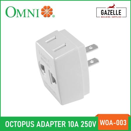 Octopus Triple Tap Flat Pin Plug Outlet Adapter - WOA-003
