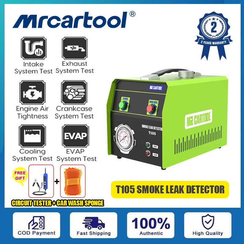 MRCARTOOL T105 Automotive Smoke Leak Detector EVAP Detector 12V Car Pipe System Leak Fuel Leakage Tester with Pressure Gauge ราคา 5,899 บาท*ส่งฟรี