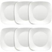 Corelle Square Lunch Plates, 6 pc set - Pure White
