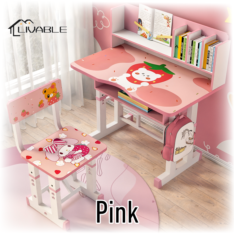 LIVABLE Study Table for Kids with Chair Adjustable table for School Bedroom Combination Child Writing Desk Set - Image 4