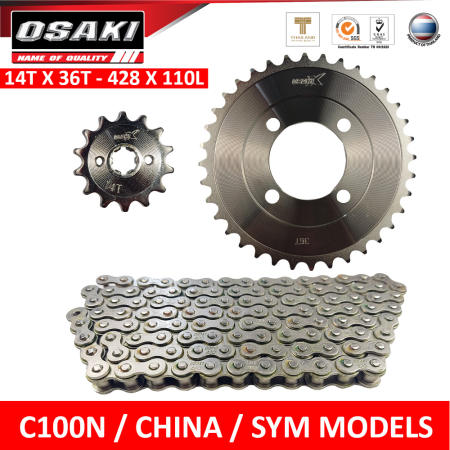 OSAKI C100 Chain and Sprocket Set for Multiple Models