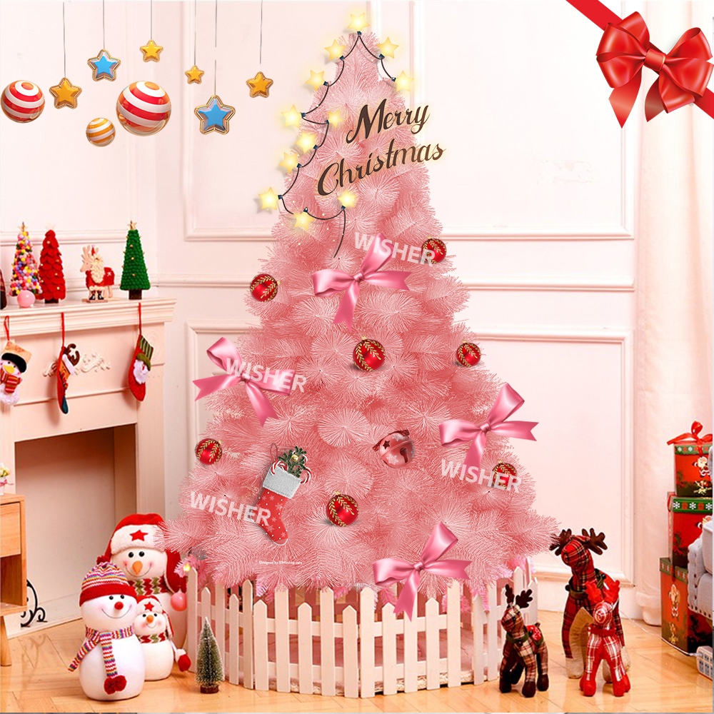 Product photo of Wisher Pink Pine Christmas Tree (4-7 ft) from its Lazada listing