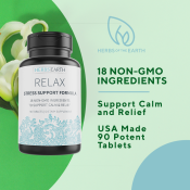 RELAX Stress Relief Tablets - Natural Anxiety Relief, Herbs of the Earth