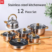 Nonstick Stainless Steel Cookware Set with Induction Pan by XYZ