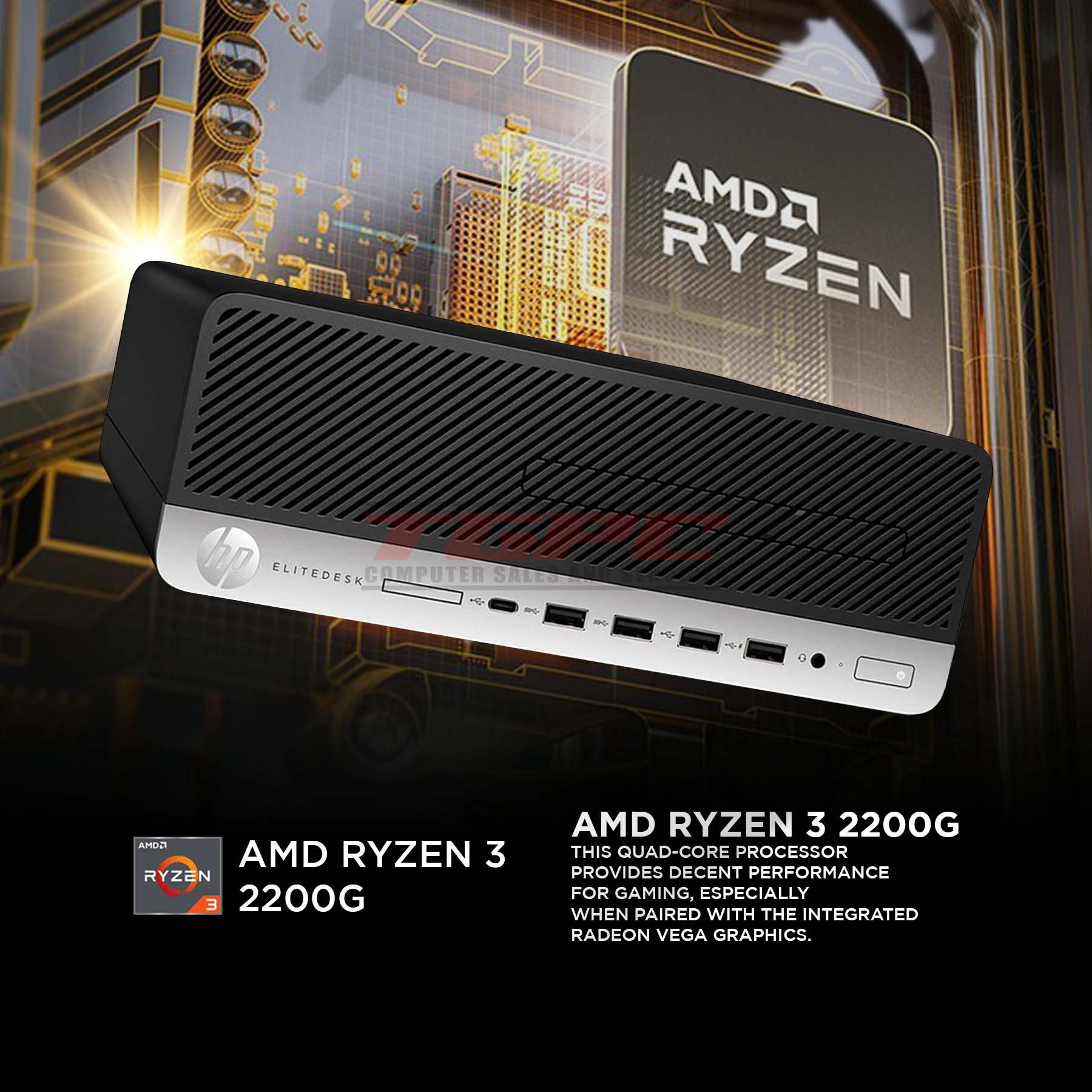 hp - 中古品 HP EliteDesk705 G4SF, Ryzen3 2200G搭載 本体】HP EliteDesk 705 G4 SFF Ryzen3 hp - 中古品 HP