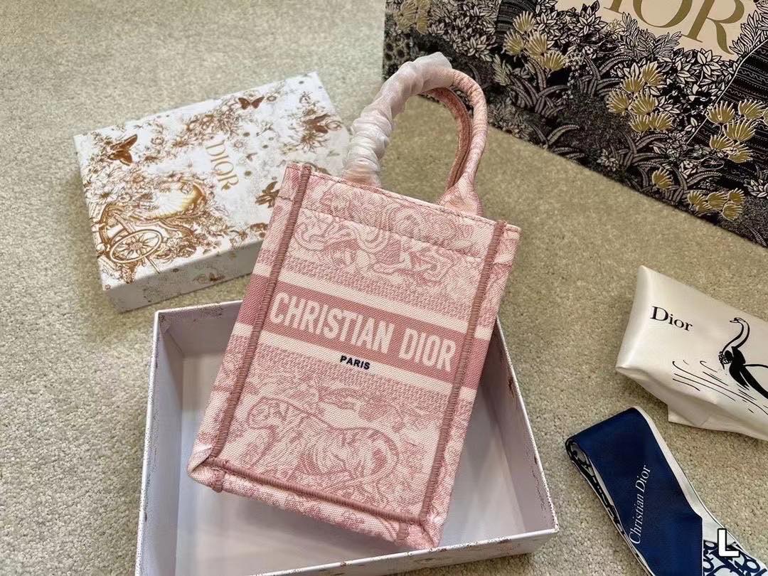 Christian Dior 2021 Small Toile De Jouy Book Tote  Pink Totes Handbags   CHR317721  The RealReal