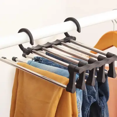 Multi-Functional Magic Pants Hanger Organizer Space Saving Wardrobe Closet Storage Rack (1)