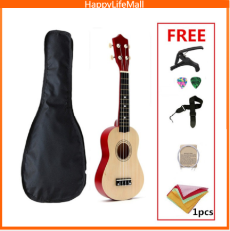 Free pick & bag! Soprano wooden Ukelele by 