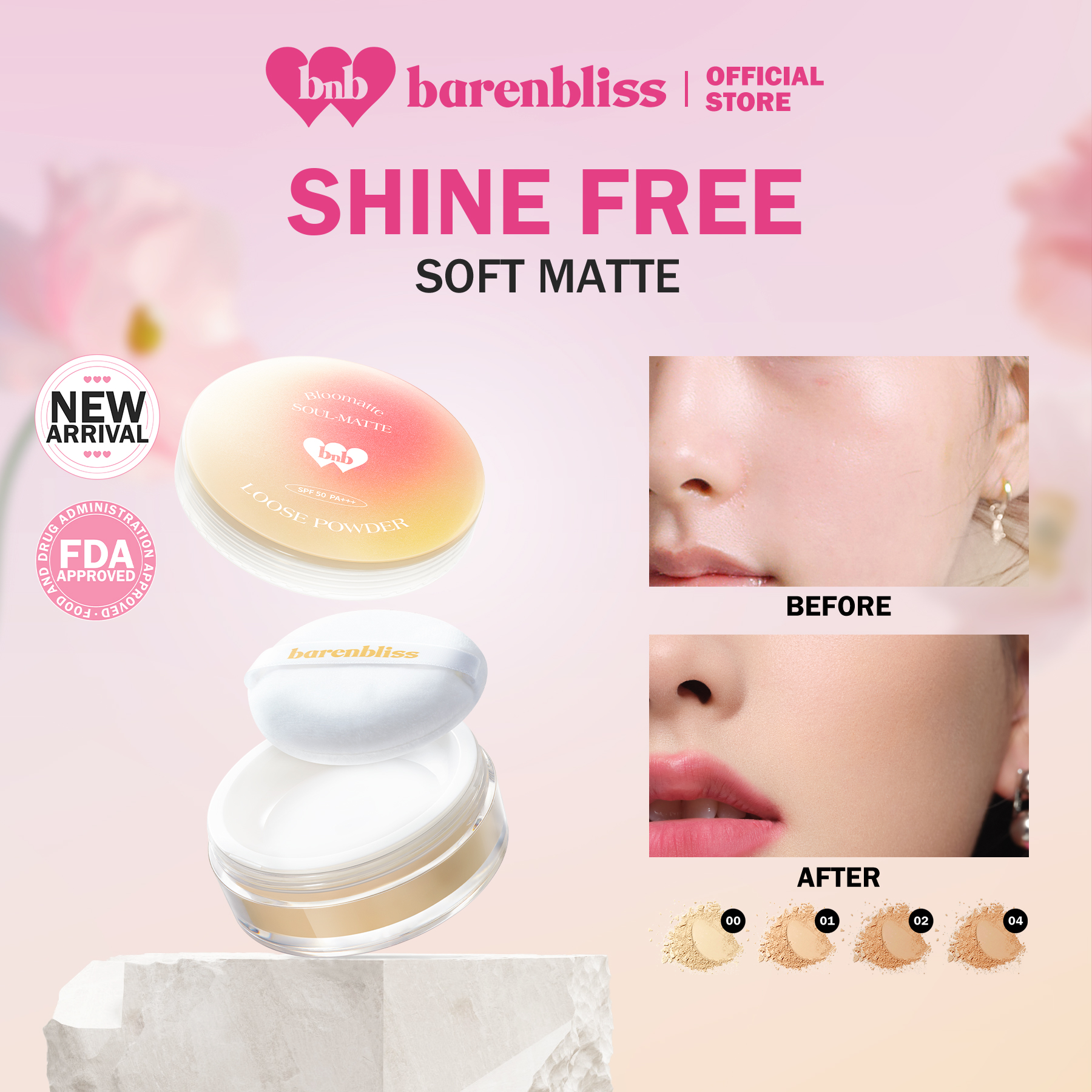 Discount on Barenbliss  shoes - SKU: 【NEW】barenbliss BNB Soul Matte Loose Powder - Pores & Sebum Control, Waterproof, Sweatproof, 24H Cov