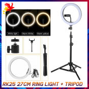 RK25 LED Ring Light with Tripod Stand and Phone Holder