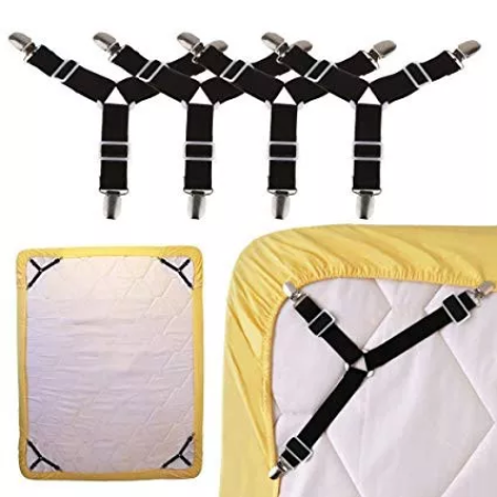 Adjustable Bed Sheet Corner Holder Straps - 4 Pack