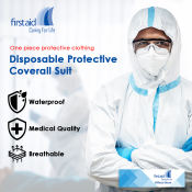 Disposable Hazmat Bunny Suit Protective Suit Coverall Medical Isolation Clothing Isolation Gown Medical Staff Water Resistant and Virus Protected Suits Isolation Gown