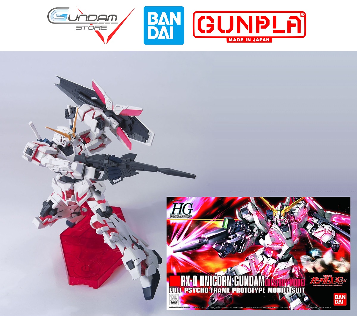 Mô hình gunpla hg uc100 unicorn gundam destroy mode