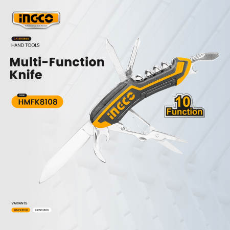 Ingco Industrial Multi-Function Knife with 10 Functions