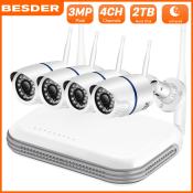 BESDER 3MP HD WiFi Camera System with Night Vision