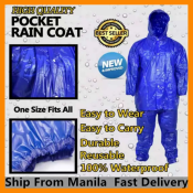 Alie Transparent Pocket Raincoat Set - Kapote Makapal