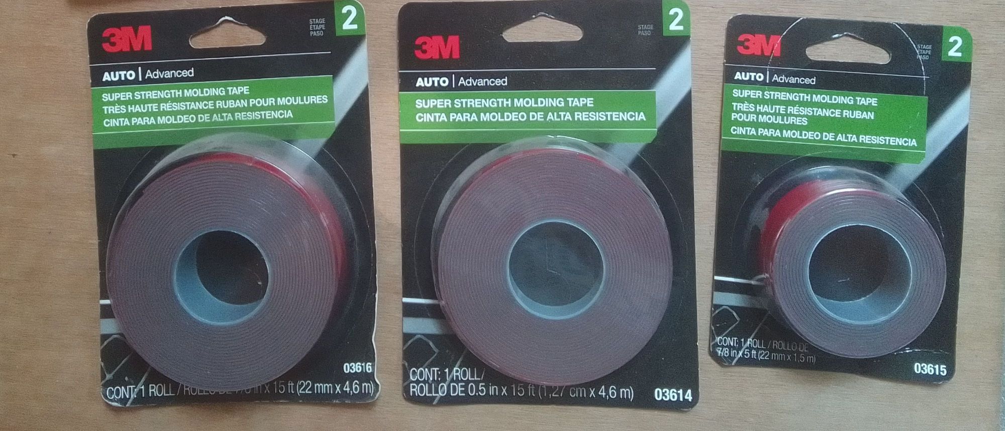  3M Super-Strength Molding Tape, 03614, 1/2 in x 15 ft, 1 Roll :  Automotive