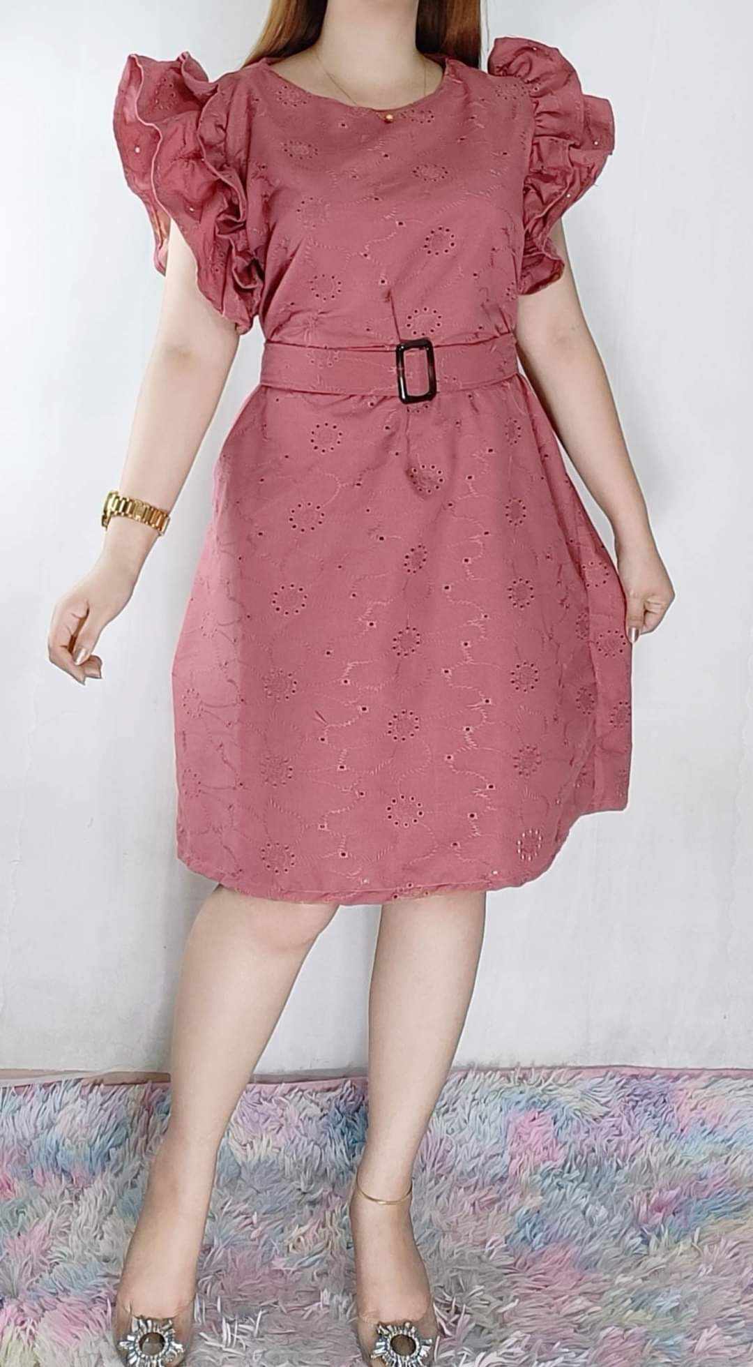 OLD ROSE DRESS WOMENS OUTFIT (SIZE: 2XL TO 3XL) Plus Size A-Line