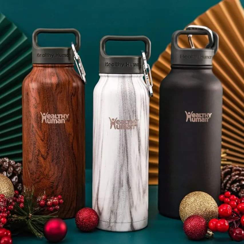 Healthy Human Curve Water Bottles - Insulated Stainless Steel Flasks Seamist