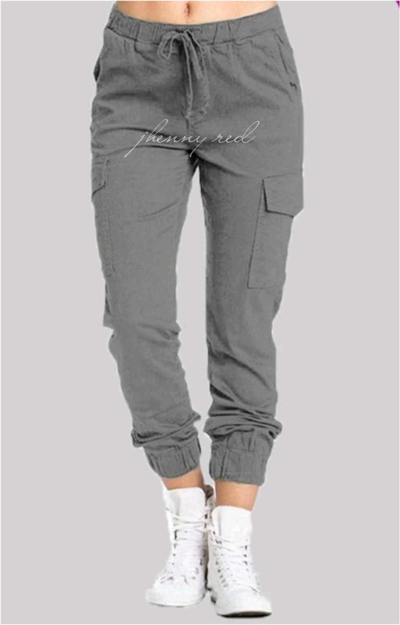 Stretchable Cargo Jogger Pants for Women with Side Pocket (Small