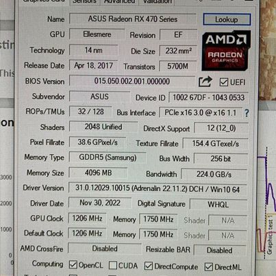 Asus Rog Strix Radeon Rx 470 Gpuz ASUS MINING RX470 RX570 1750MHz
