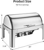 Roll top Rectangle Stainless Chafing Dish
