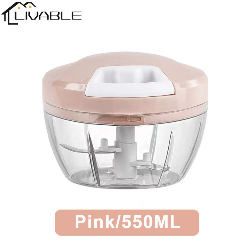 LIVABE Vegetable Crusher Fruit Meat Grinder Manual Speedy Chopper Garlic Hand Blender Onion Cutter - Image 4
