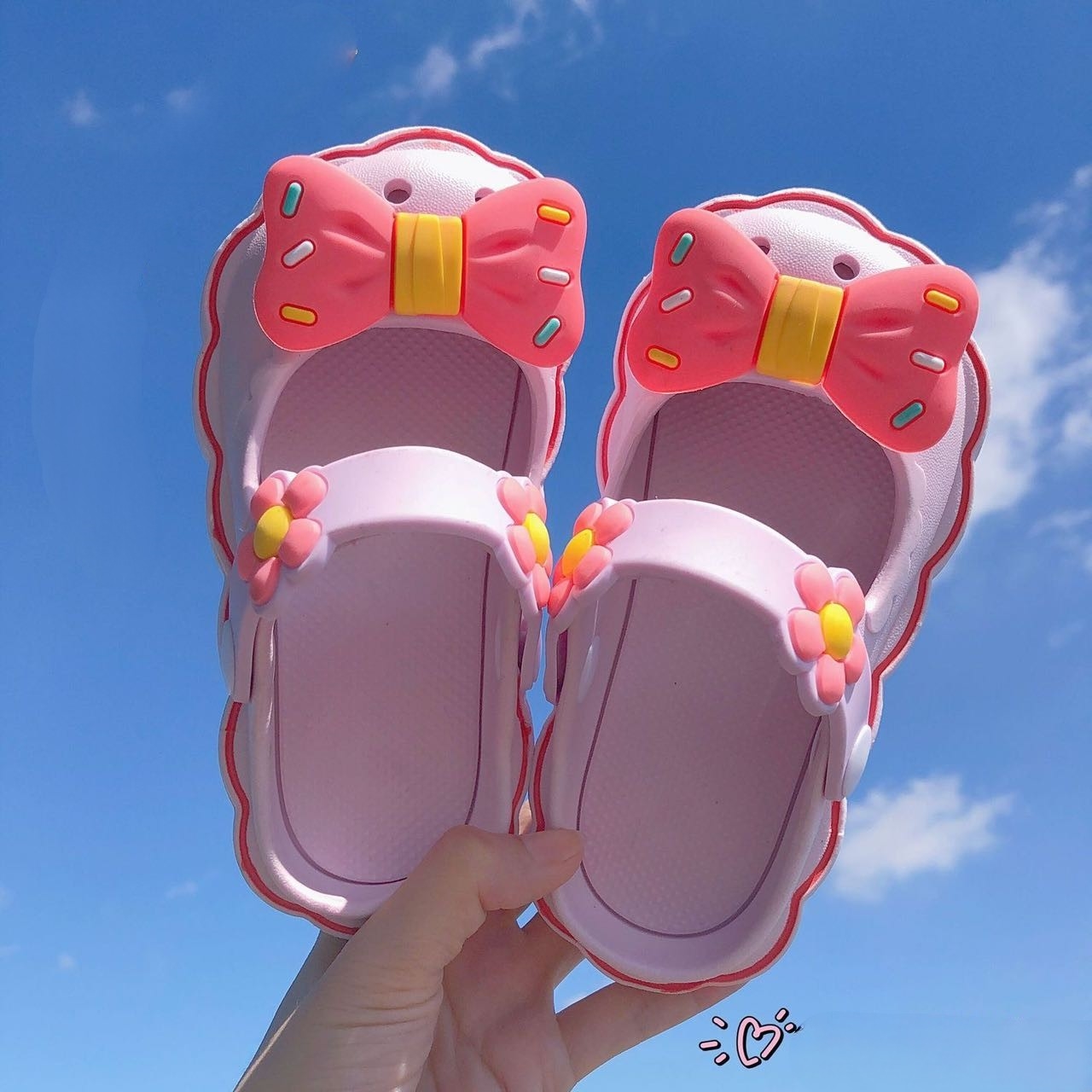 Korea Girl Kids Bow Sandals - Comfortable Non-slip Slippers