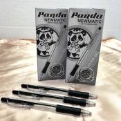 PANDA NEWMATIC Retractable Gel Pen, Black Ink, 12 pcs