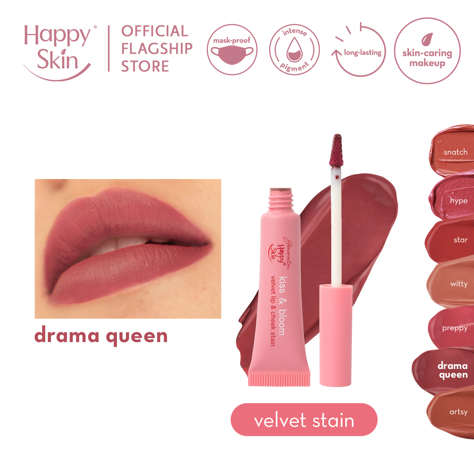 Discount on Happy Skin  shoes - SKU: Generation Happy Skin Velvet Lip & Cheek Stain in Drama Queen