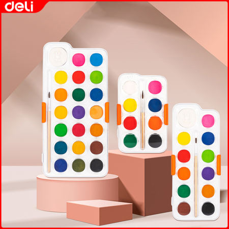 Deli 21 Solid Watercolor Paint Set, High-Quality and Fashionable