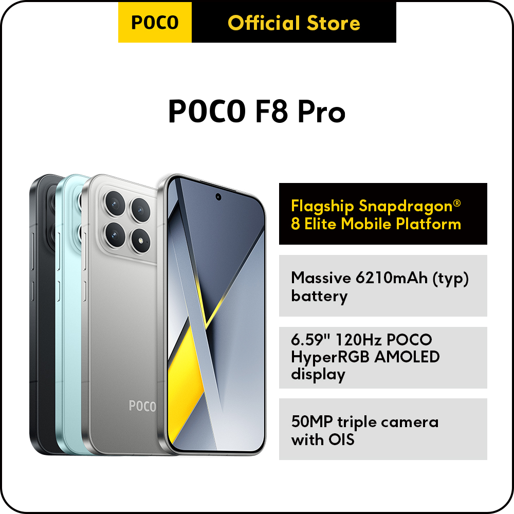 New POCO F8 Pro Smartphone | 12GB+256GB/12GB+512GB, Snapdragon® 8 Elite, 6210mAh (typ) battery, 6.59'' 120Hz ultra-clear AMOLED display, 50MP triple camera with OIS, IP68 dust and water redstance Presyo 31,999 Piso*Libreng Shipping