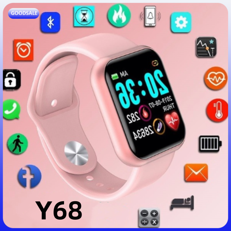 Y68 Waterproof Smart Watch: Fitness Tracker & Heart Rate Monitor