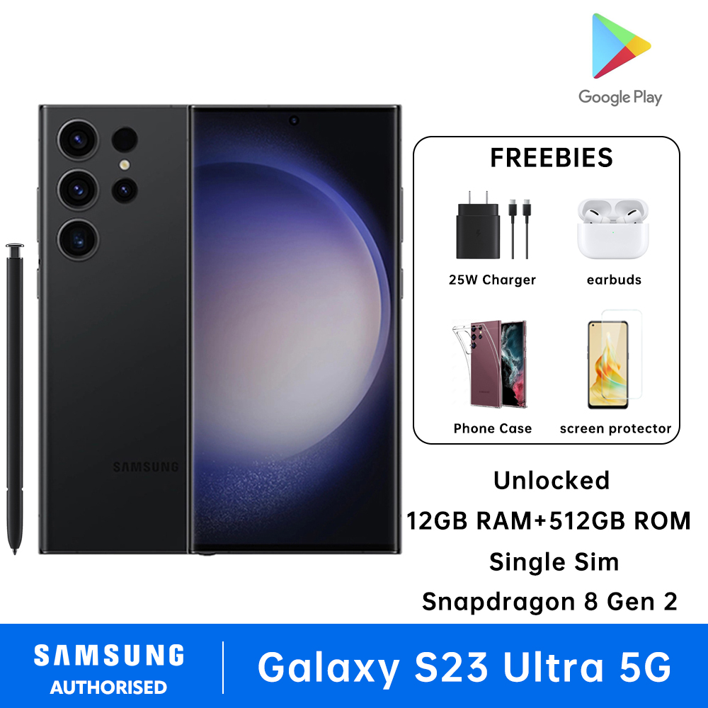 Samsung Galaxy S23 Ultra Single Sim 12GB RAM + 512GB ROM Cell Phone Factory Unlocked Android Smartphone 200MP Camera Night Mode Long Battery Life