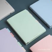 Pastel Color Refillable Binder Notebook with Dividers