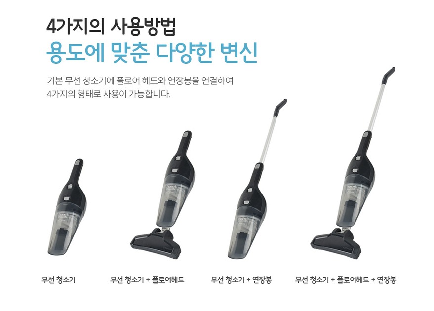 Black and Decker 4 in 1 10.8V Lithium Stick Vac NSVA315J KR