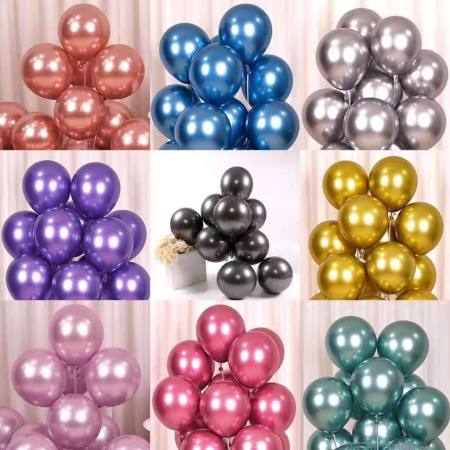 12-Inch Chrome Balloons - 6 Pack Birthday Party Decor