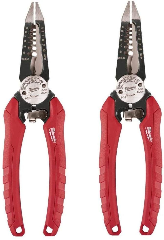 Milwaukee 48-22-3079 6-In-One Combination Wire Stripping and Reaming Pliers  for Electricians, Pack Lazada PH