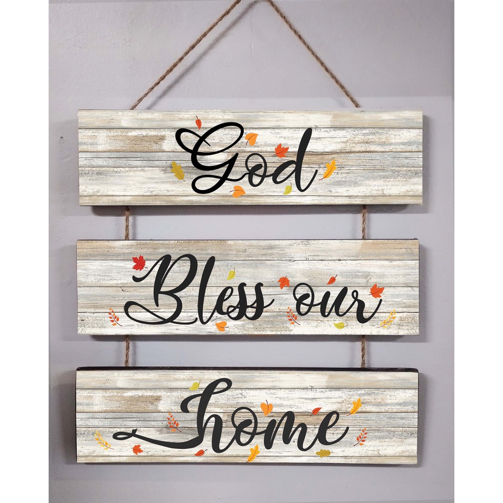 ✩Hanging God Bless our Home Rustic Vintage Wood Wall Decor Home ...