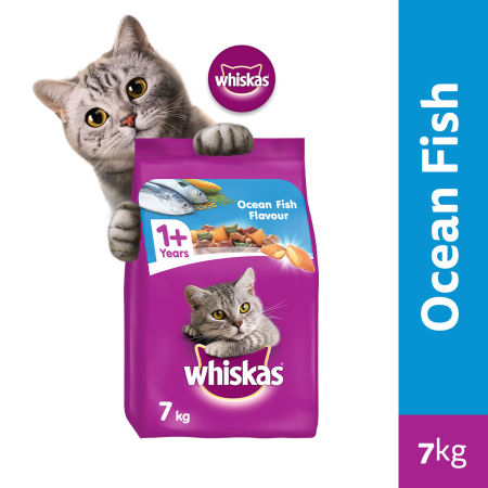 Whiskas Adult Cat Food in Ocean Fish Flavor - 7 kg - Complete & Balanced Nutrition for Cats Aged 1+ Years