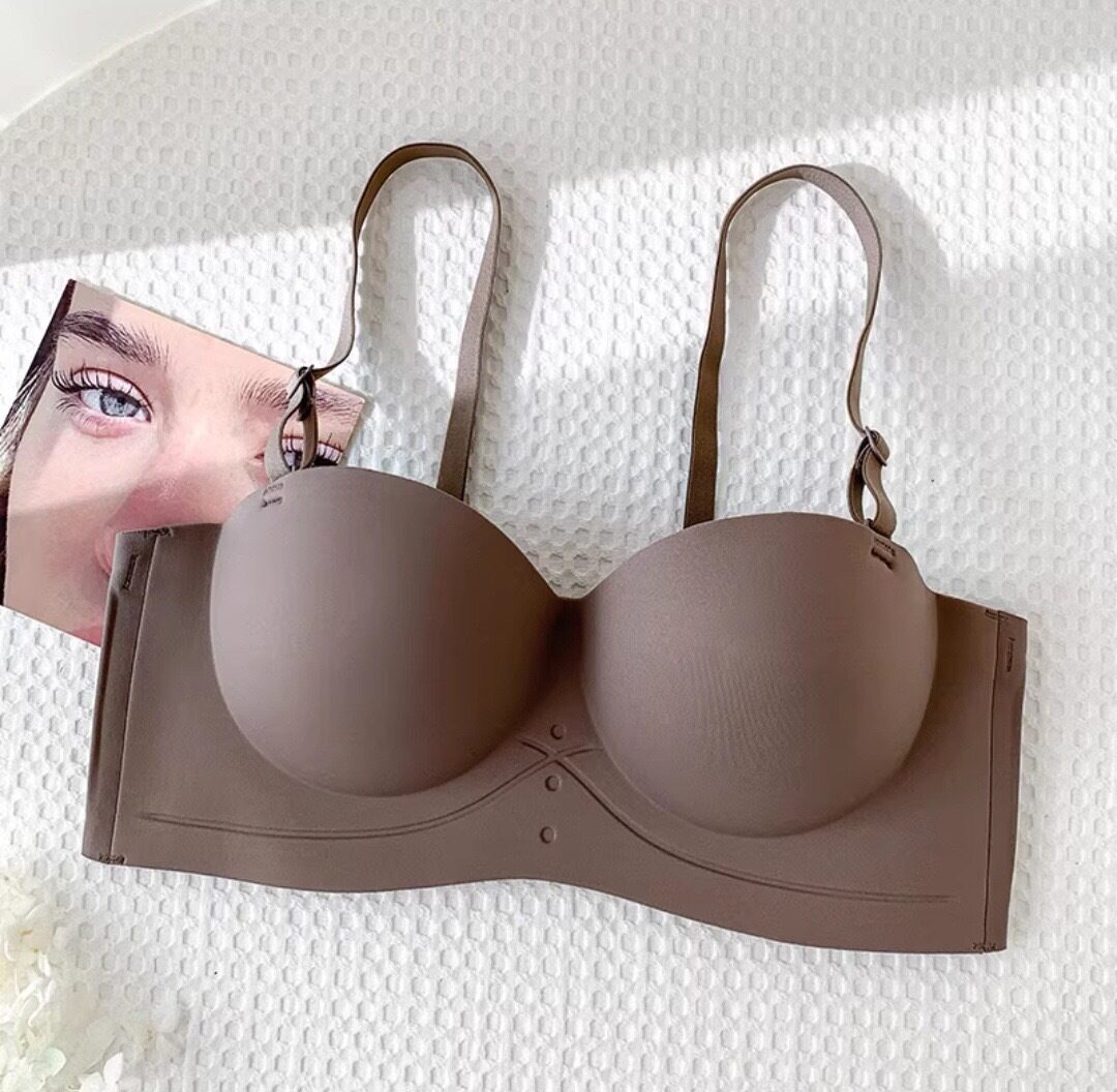 Motovita Seamless Half Cup Bra Small Chest Push Up Brassiere Strapless Comfortable Wireless Underwear - Image 4