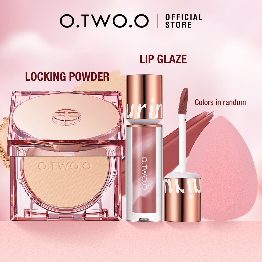 Discount on O.TWO.O  shoes - SKU: O.TWO.O 3pcs Face Makeup Set Lipsticks Velvet Matte Oil Control Face Powder with Makeup All in One M