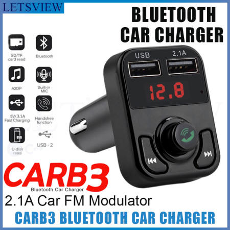 CAR B5 Bluetooth Car Charger with FM Transmitter and Hands-Free Kit