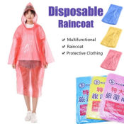 Foldable Pocket Rain Coat - Disposable Plastic Poncho 