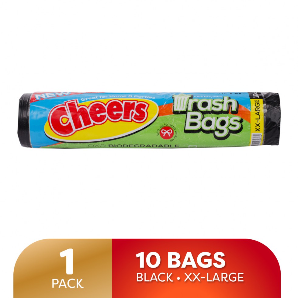 Cheers Trash Bag Black XXL 10s 10-Pack Oxo-Biodegradable Bags Xxl