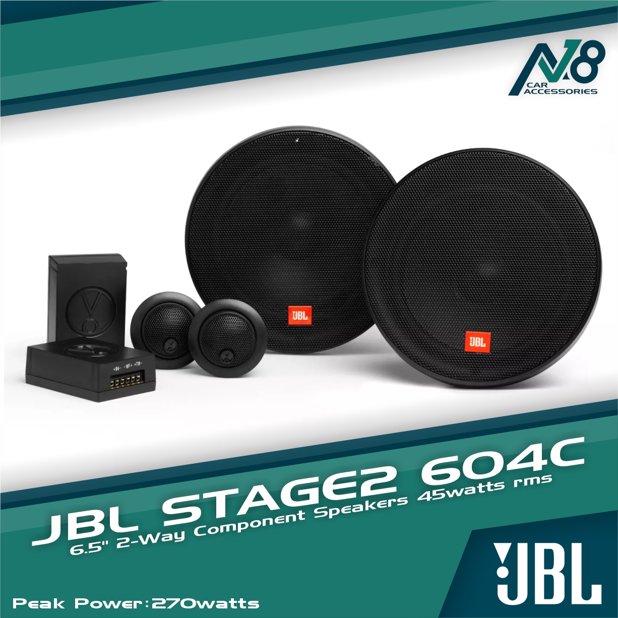 JBL STAGE2 604C 2-Way Component Speaker System 45watts RMS