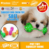 Hodeso Squeaky Polka Dot Dog Bone Chew Toy - Small