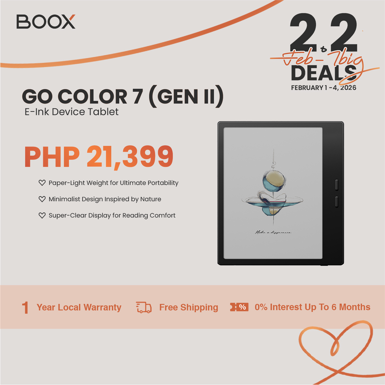 BOOX Go Color 7 (Gen II) E-ink Device Tablet Presyo 21,399 Piso*Libreng Shipping